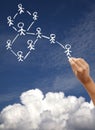 Drawing social network and cloud computing concept Royalty Free Stock Photo