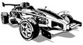 Drawing of a Sports Car in Formula One Design from Front View Royalty Free Stock Photo