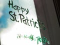 Drawing St. Patrick's Day Child painting green three-leaved shamrocks indoor, home decoration, quarantine family leisure