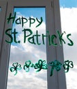 Drawing St. Patrick's Day Child painting green three-leaved shamrocks indoor, home decoration, quarantine family leisure