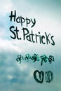 Drawing St. Patrick`s Day painting green three-leaved shamrocks indoor festive home decoration quarantine family leisure