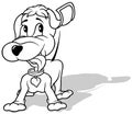 Drawing of a Standing Cute Doggy with Tongue Out