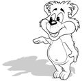 Drawing of a Standing Teddy Bear Waving its Paw Royalty Free Stock Photo