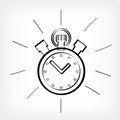 Drawing stopwatch white background Royalty Free Stock Photo