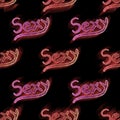 Sexy Word Motif Seamless Pattern