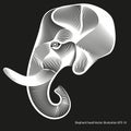 Drawing of a stylized elephant head