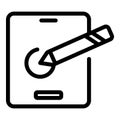 Drawing stylus icon outline vector. Digital pen Royalty Free Stock Photo