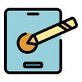 Drawing stylus icon vector flat Royalty Free Stock Photo