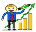 Drawing success curve Royalty Free Stock Photo