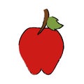 Drawing sweet red apple vitamin nature