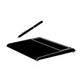 Drawing tablet icon in black style isolated on white background. Personal computer accessories symbol stock vector Royalty Free Stock Photo