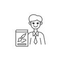 Drawing teacher line icon