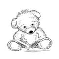Drawing Teddy Bear with book Royalty Free Stock Photo
