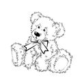 Drawing Teddy Bear with bow Royalty Free Stock Photo
