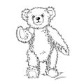 Drawing Teddy Bear with bow Royalty Free Stock Photo