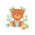 Drawing Teddy bear isolated on a white background Royalty Free Stock Photo