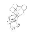 Drawing Teddy bear isolated on a white background teddy bear, vector sketch Royalty Free Stock Photo
