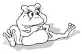 Drawing of a Thinking Frog Sitting on the Ground