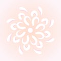 Drawing for tiles. Vector circular pattern of a volumetric flower on a beige background