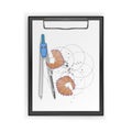 Drawing tool kit, compass, pencil on clipboard, drawing tools. Vector illustration Royalty Free Stock Photo