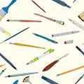 Drawing tools doodle sketch seamless Royalty Free Stock Photo