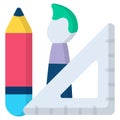 drawing tools flat icon , photography and digital art flat vector icon Royalty Free Stock Photo