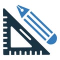 Drawing tools icon, education, geometry equipment Royalty Free Stock Photo