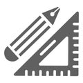 Drawing tools icon, gray geometry equipment Royalty Free Stock Photo