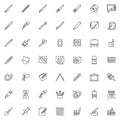 Drawing tools line icons set Royalty Free Stock Photo