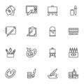 Drawing tools line icons set Royalty Free Stock Photo