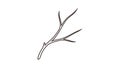 Drawing of a tree branch with two main sections and several smaller Royalty Free Stock Photo