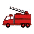 Drawing truck fire rescue urgency attention