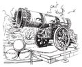 Drawing Tsar Cannon Moscow