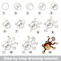 Drawing tutorial. How to draw a Funny Monkey