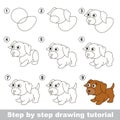 Drawing tutorial. How to draw a Little puppy Royalty Free Stock Photo