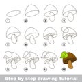 Drawing tutorial. How to draw a Mushroom