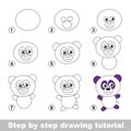 Drawing tutorial. How to draw a Panda