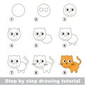 Drawing tutorial. How to draw a Small Kitten