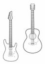 Drawing two guitars Royalty Free Stock Photo