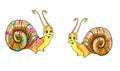 Drawing of two snails Royalty Free Stock Photo