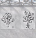 Drawing two tree Royalty Free Stock Photo
