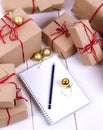 Drawing up a list of gifts Royalty Free Stock Photo