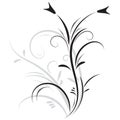 Elegant Floral Vector Graphic with Abstract Black and Gray Flower Design Royalty Free Stock Photo