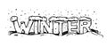 Drawing vector of the winter lettering