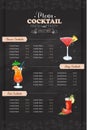 Drawing vertical cocktail menu design Royalty Free Stock Photo