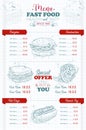 Drawing vertical of fast food menu Royalty Free Stock Photo