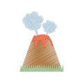 drawing volcan eruption lava mountain cloud