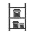 drawing warehouse shelve boxes cargo pictogram