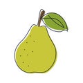 Continuous one line pear vector drawing. Abstract minimalistic style Royalty Free Stock Photo