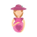 drawing woman pregnant hat fashion